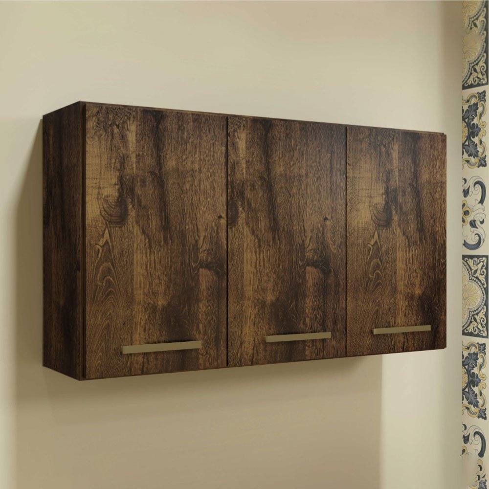 Armário Aéreo Multiuso com 03 Portas Etios Ipê